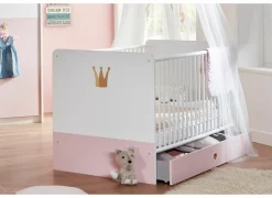 Meegroeibed Cindy 70x140cm - decor - roze & wit