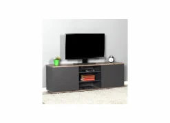 Modern tv-meubel Anau 140cm - melamine - anthraciet & latte
