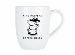 Mok Cosy Life Happens 53cl - porselein - wit