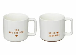 Mok Hello Sunshine 12x8,8x9cm - porselein - wit