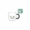 Mok Latte White Cat - glas - transparant