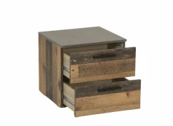 Nachtkastje Attaylar 45x42x41cm  - decor - oldwood vintage & donkergrijs