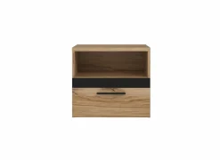 Nachtkastje Dalate 50,2x33,8x45,2cm - decor - kastanje eik & matzwart