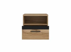 Nachtkastje Dalate 50,2x33,8x45,2cm - decor - kastanje eik & matzwart
