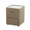 Nachtkastje Lancy 42,5x45x53cm - lederlook - taupe