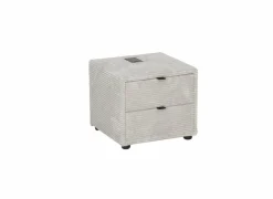 Nachtkastje Lara 44x44x39cm - polyester - lichtgrijs