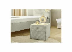 Nachtkastje Lara 44x44x39cm - polyester - lichtgrijs