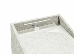 Nachtkastje Moon 48x47x62cm - stof - ivoor