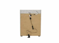 Nachtkastje Moon 48x47x62cm - stof & glas - grijs