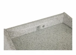 Nachtkastje Moon 48x47x62cm - stof & glas - grijs