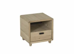 Nachtkastje Notte 40x40x40cm - eik massief & fineer & decor - naturel