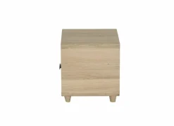Nachtkastje Notte 40x40x40cm - eik massief & fineer & decor - naturel