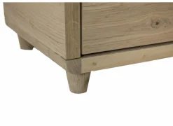 Nachtkastje Notte 40x40x40cm - eik massief & fineer & decor - naturel