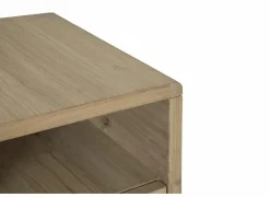 Nachtkastje Notte 40x40x40cm - eik massief & fineer & decor - naturel