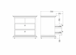 Nachtkastje Paris 63x40x59cm