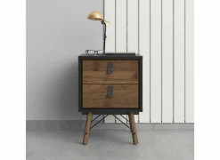 Nachtkastje Ry 44x41x60cm - decor - matzwart & okkernoot