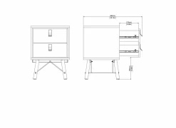 Nachtkastje Ry 44x41x60cm - decor - matzwart & okkernoot