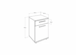 Nachtkastje Tulum 40x39x57cm - melamine - oslo walnoot