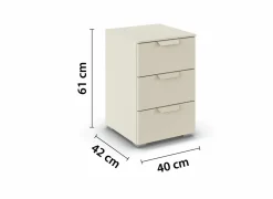 Nachtkastje 40x42x61cm - decor - champagne