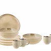 Ontbijtservies Oona 12-delig - keramiek - zand & groen
