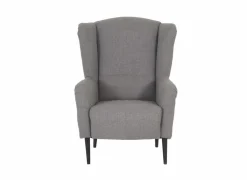 Oorfauteuil en poef Canto 76x80x107cm - stof - taupe