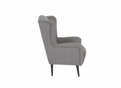 Oorfauteuil en poef Canto 76x80x107cm - stof - taupe