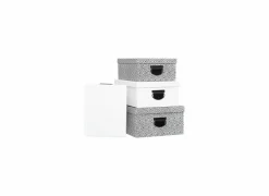 Opbergbox Aztec - karton - zwart/wit set van 4