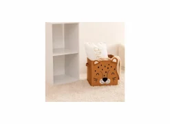 Opbergbox Luipaard 29x29x29cm - polyestervezel & papier - geel