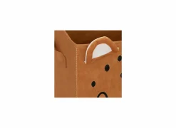 Opbergbox Luipaard 29x29x29cm - polyestervezel & papier - geel