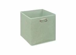 Opbergbox 31x31cm - stof - saliegroen