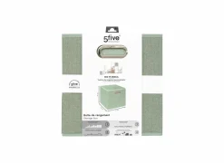 Opbergbox 31x31cm - stof - saliegroen