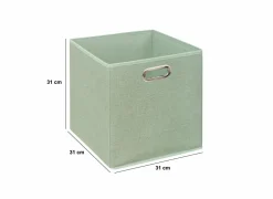 Opbergbox 31x31cm - stof - saliegroen