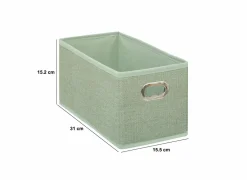 Opbergbox 31x15cm - stof - saliegroen