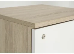 Opbergkast 46,5x42,5x141,6cm - melamine - olm & wit