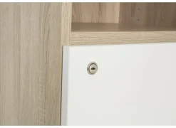 Opbergkast 46,5x42,5x141,6cm - melamine - olm & wit