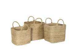 Opbergmand Pele set van 3 - jute - naturel