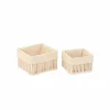 Opbergmand Solea set van 2 - geweven touw & katoen - beige