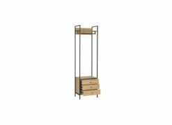 Opbergrek Aware 60x40x220cm - melamine & metaal - eik