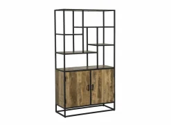 Opbergrek Lucho 100x40x180cm - mango massief - naturel & zwart