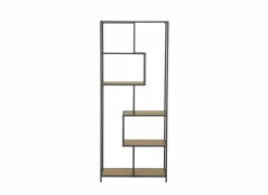 Opbergrek Tower 77x35x185cm - melamine &  metaal - eik