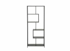 Opbergrek Tower 77x35x185cm - melamine & metaal - zwart