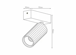 Opbouwspot GU10 - aluminium - zwart