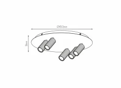 Opbouwspot 5xGU10 - aluminium - zwart