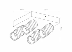 Opbouwspot 4xGU10 - aluminium - zwart