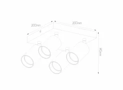 Opbouwspot 4xGU10 - aluminium - zwart