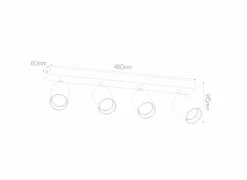Opbouwspot 4xGU10 - aluminium - wit