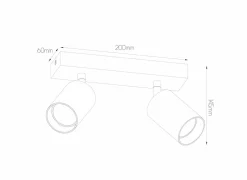 Opbouwspot 2xGU10 - aluminium - wit