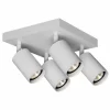 Opbouwspot 4xGU10 - aluminium - wit
