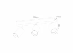 Opbouwspot 3xGU10 - aluminium - wit