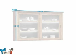 Opzetstuk Etienne 221cm - decor - industriële eik & zwart